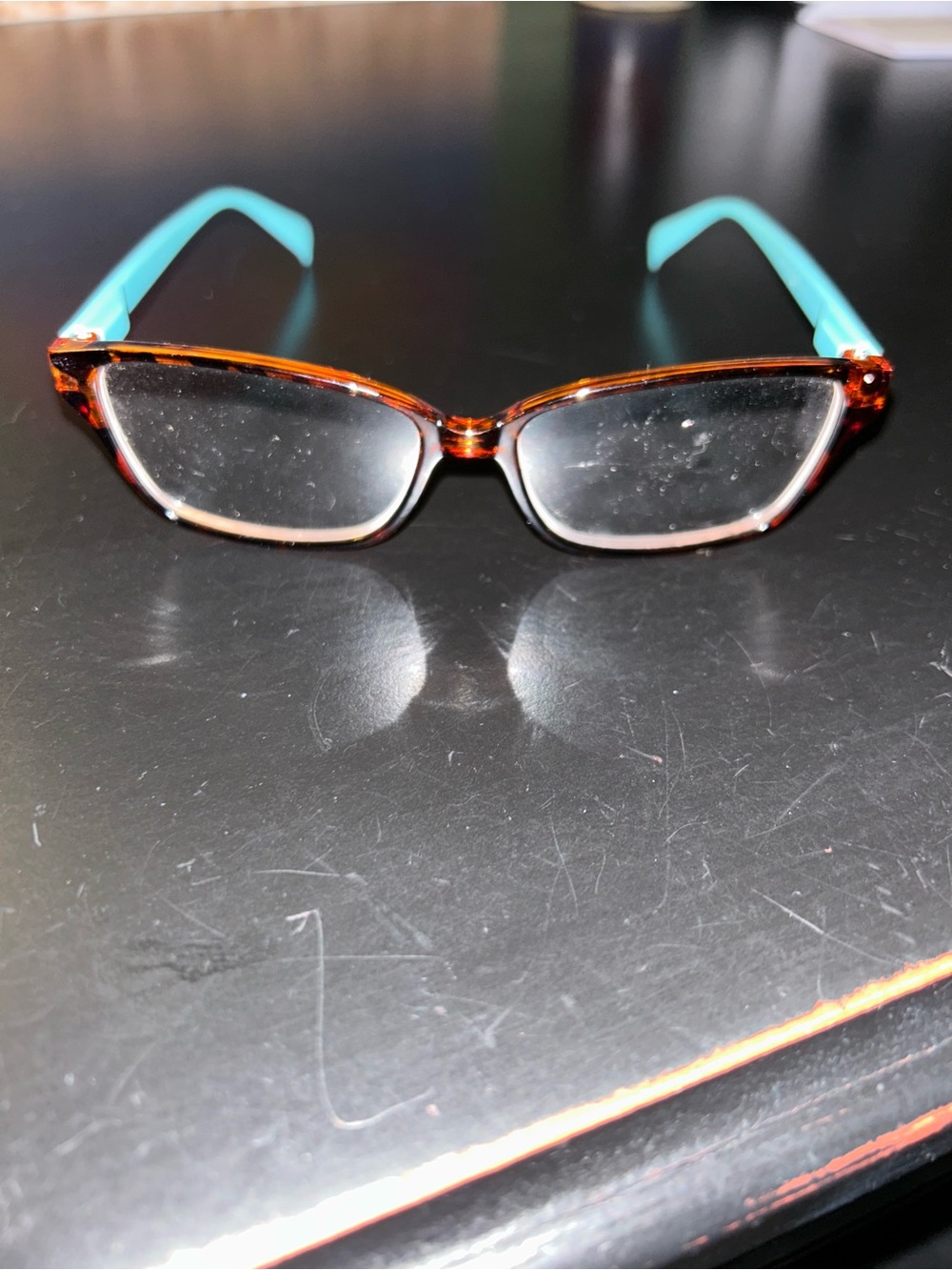 Reading Glasses  Tortoiseshell Glasses with Teal Arms